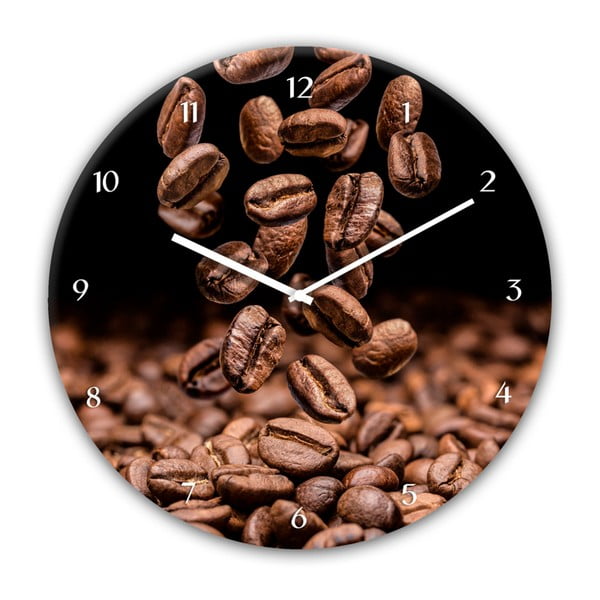 Sieninis laikrodis Styler Glassclock Kavos sėklos, ⌀ 30 cm