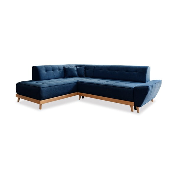 Tamsiai mėlyna sofa-lova Miuform Dazzling Daisy L, kairysis kampas