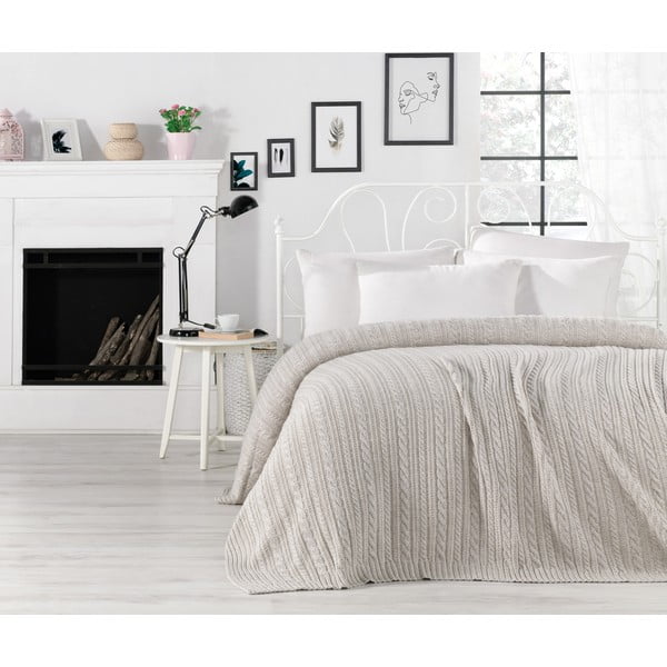 Pilkos ir smėlio spalvos lovatiesė Camila, 220 x 240 cm