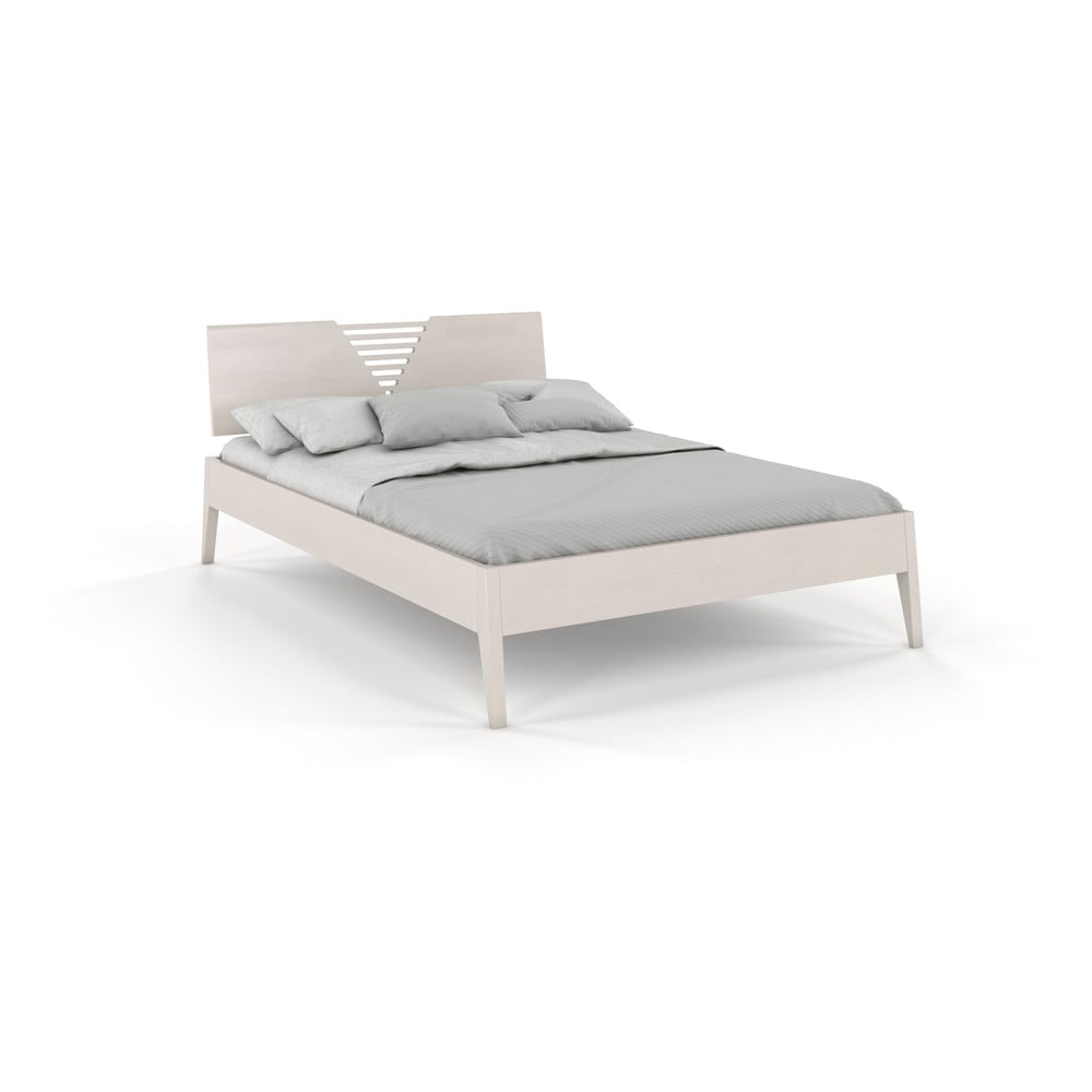 Balta dvigulė lova iš pušies medienos Skandica Visby Wolomin, 160 x 200 cm