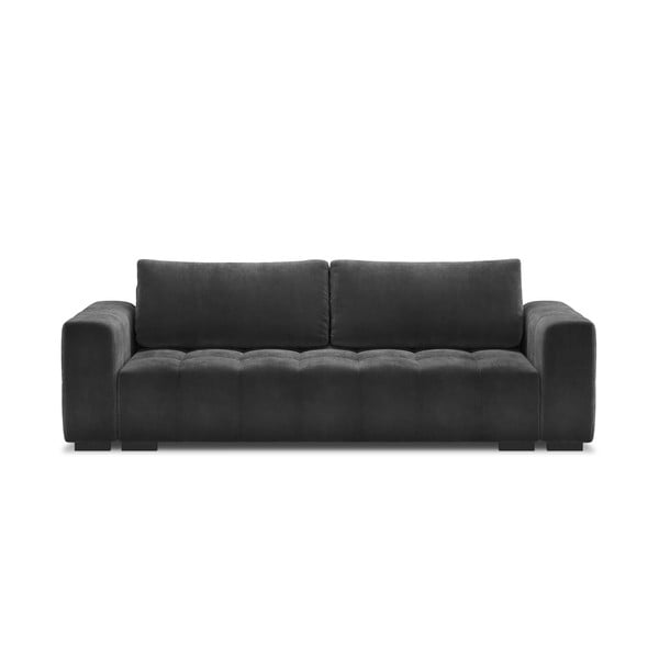 Tamsiai pilka aksominė sofa-lova Milo Casa Luca