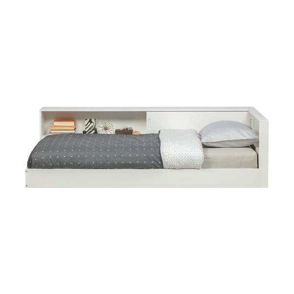 Balta viengulė lova iš pušies medienos WOOOD Connect, 90 x 200 cm