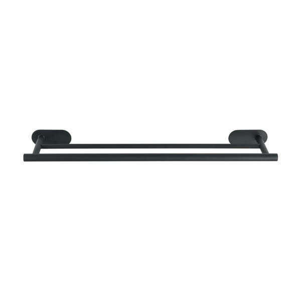 Matinės juodos spalvos Wenko Orea Rail Duo Turbo-Loc® dvigubas sieninis nerūdijančio plieno rankšluosčių laikiklis