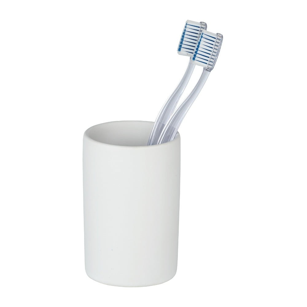 Matinės baltos spalvos keraminis dantų šepetėlio puodelis Wenko Polaris
