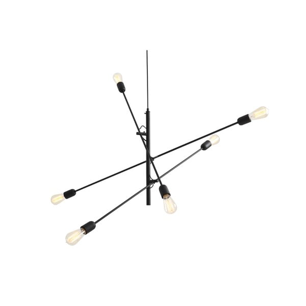 Juodos spalvos pakabinamas šviestuvas su 6 lemputėmis Custom Form Twigo