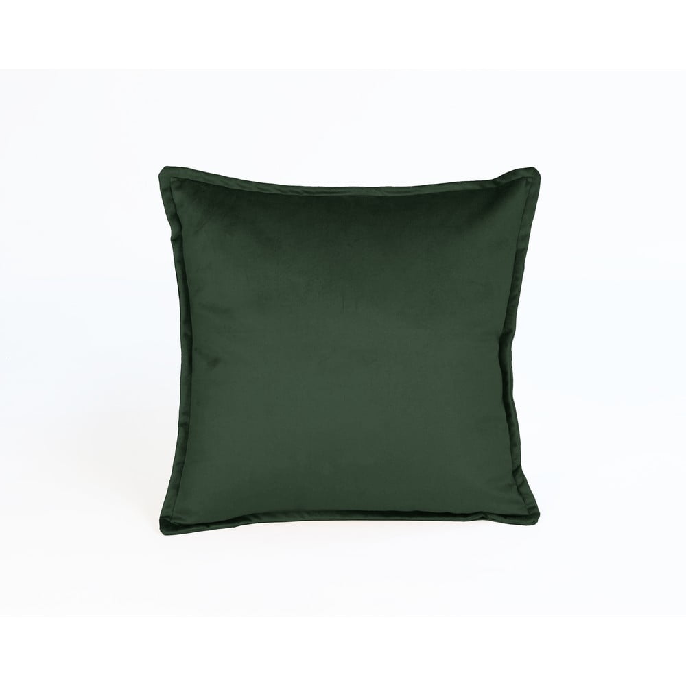 Tamsiai žalia aksominė pagalvėlė Velvet Atelier Tercio, 45 x 45 cm