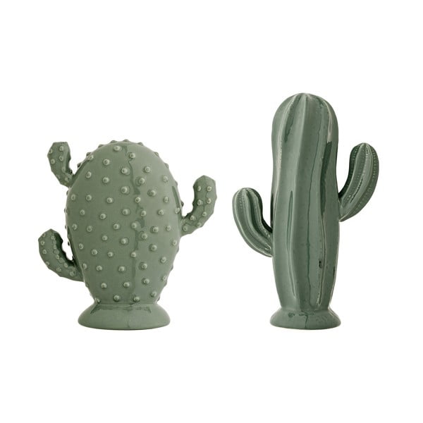 2 žalių dekoratyvinių statulėlių rinkinys Bloomingville Cactus
