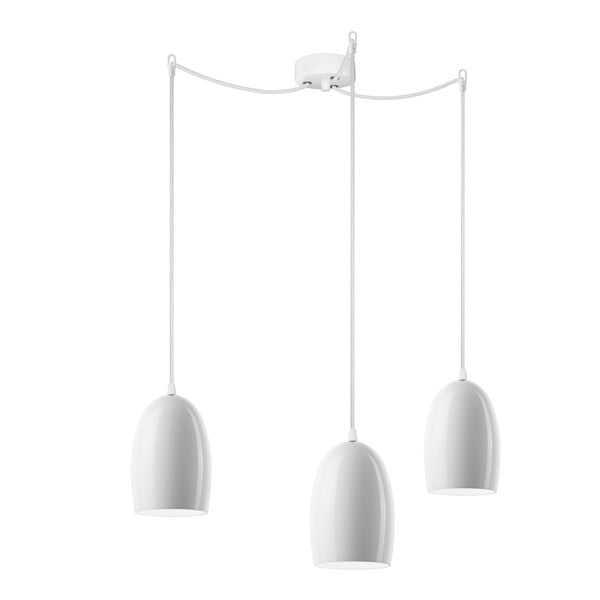 Baltas trijų šakų pakabinamas šviestuvas Sotto Luce UME Elementary S Glossy, ⌀ 13,5 cm