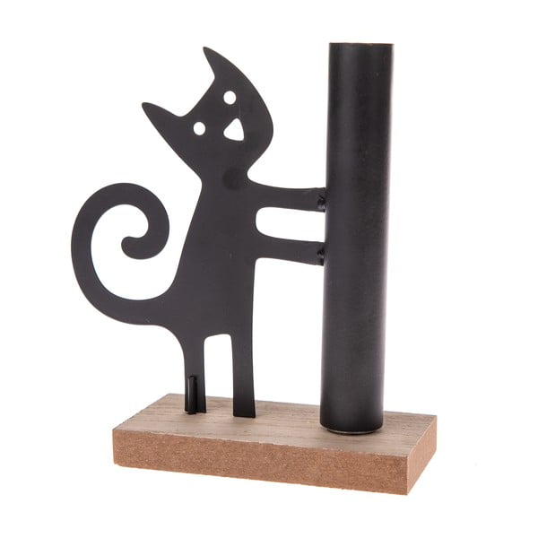 Juodos spalvos metalinė žvakidė Dakls Kitten