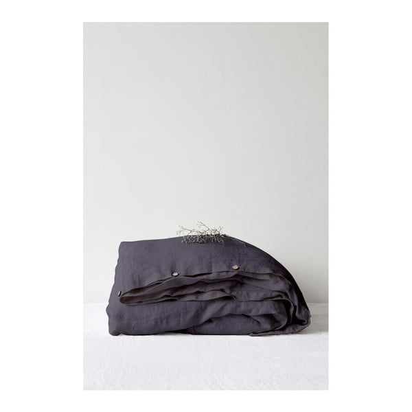 Tamsiai pilkas lininis antklodės užvalkalas Linen Tales, 140 x 200 cm