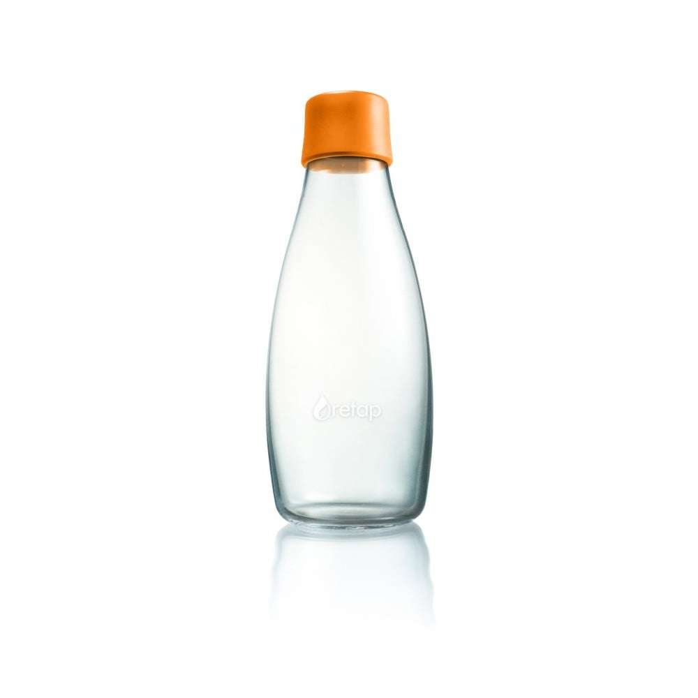 Oranžinis stiklinis buteliukas ReTap, 500 ml