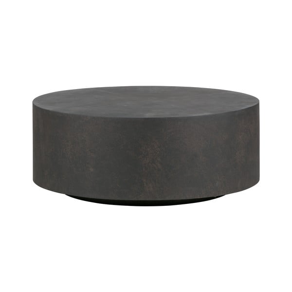 Tamsiai rudas pluoštinio molio kavos staliukas WOOOD Dean, Ø 80 cm