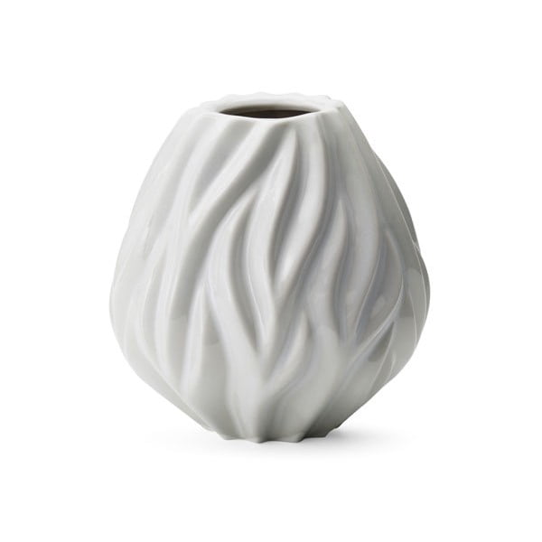 Balta porcelianinė vaza Morsø Flame, aukštis 15 cm