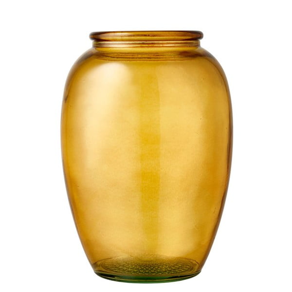 Geltono stiklo vaza "Bitz Kusintha", ø 14 cm