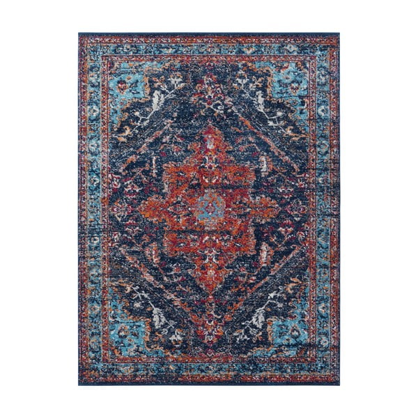 Tamsiai mėlynos ir raudonos spalvos kilimas Nouristan Azrow, 160 x 230 cm