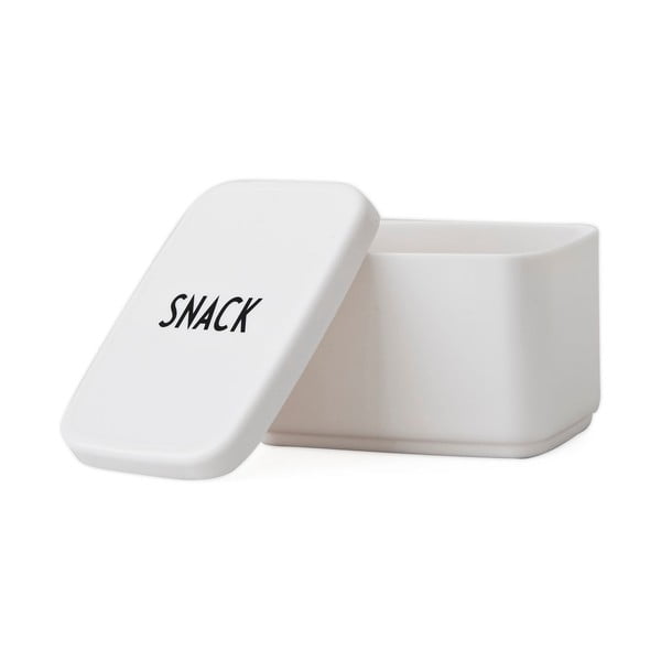 Balta užkandžių dėžutė Design Letters Snack, 8,2 x 6,8 cm