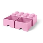Šviesiai rožinė laikymo dėžė su dviem stalčiais LEGO®