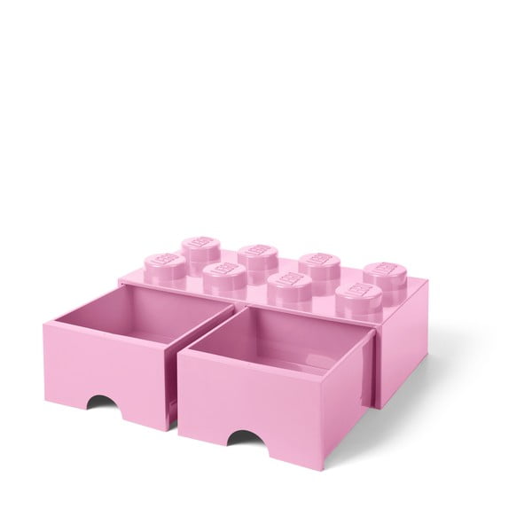 Šviesiai rožinė daiktadėžė su dviem stalčiais LEGO®
