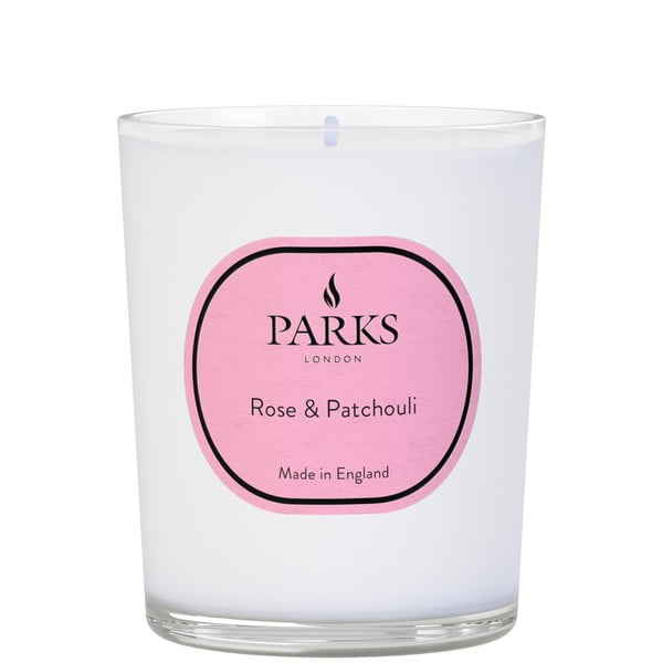 Rožių ir pačiulių kvapo žvakė Parks Candles London Vintage Aromaterapija, degimo trukmė 45 val.