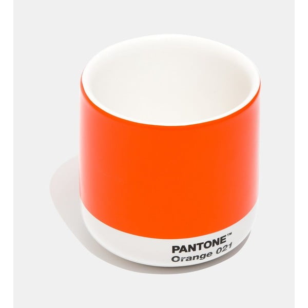 Oranžinės spalvos keraminis termopuodelis Pantone Cortado, 175 ml
