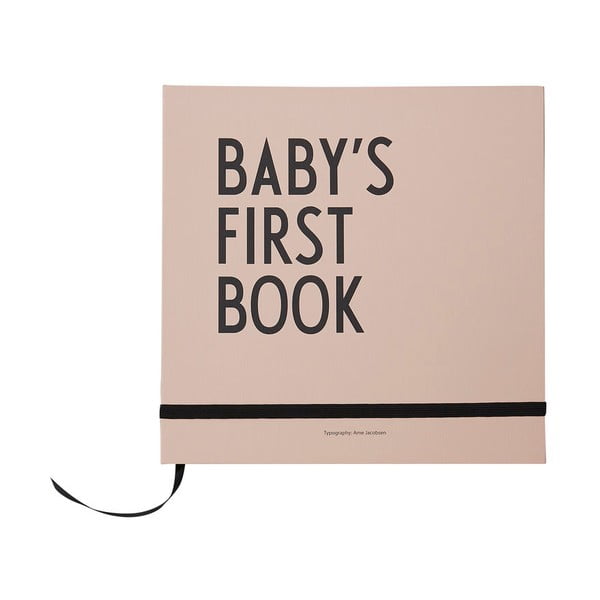 Rožinės spalvos vaikų atsiminimų knyga Design Letters Baby's First Book