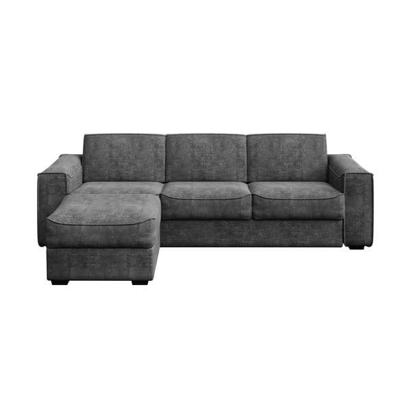 Tamsiai pilka kampinė sofa Mesonica Munro, kairysis kampas, 308 cm