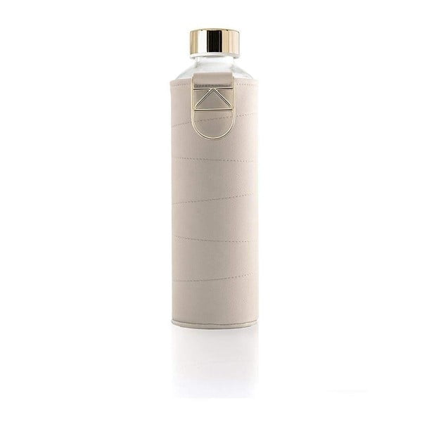 Smėlio spalvos borosilikatinio stiklo butelis su dirbtinės odos dangteliu Equa Mismatch, 750 ml