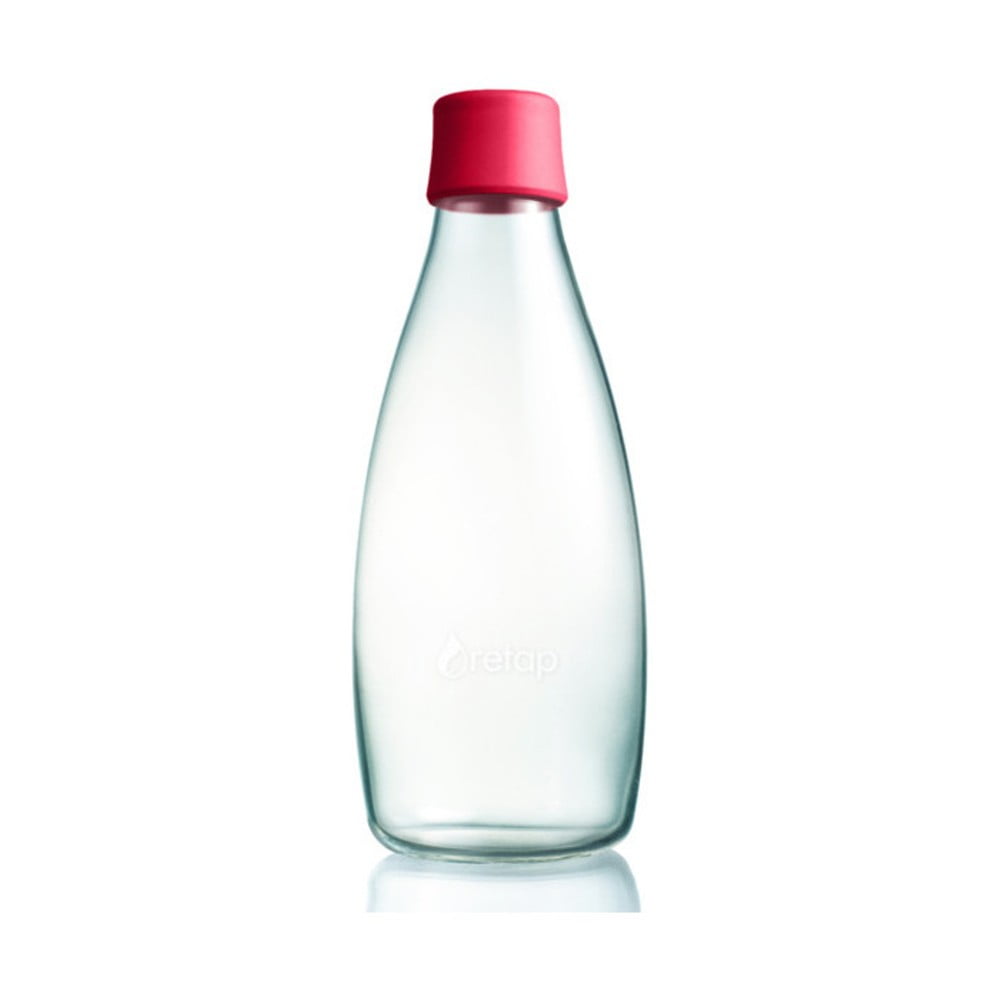 Aviečių rožinės spalvos stiklinis buteliukss ReTap, 800 ml