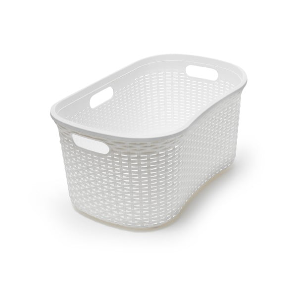 Baltas rotango skalbinių krepšys Addis Rattan Laundry Basket Calico