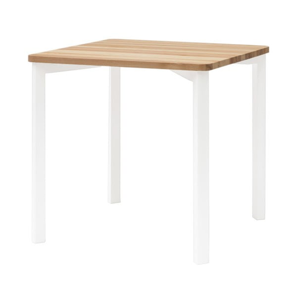 Baltas valgomojo stalas su užapvalintomis kojomis Ragaba TRIVENTI, 80 x 80 cm