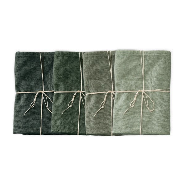 4 lininių servetėlių rinkinys Linen Couture Green Gradient, 43 x 43 cm