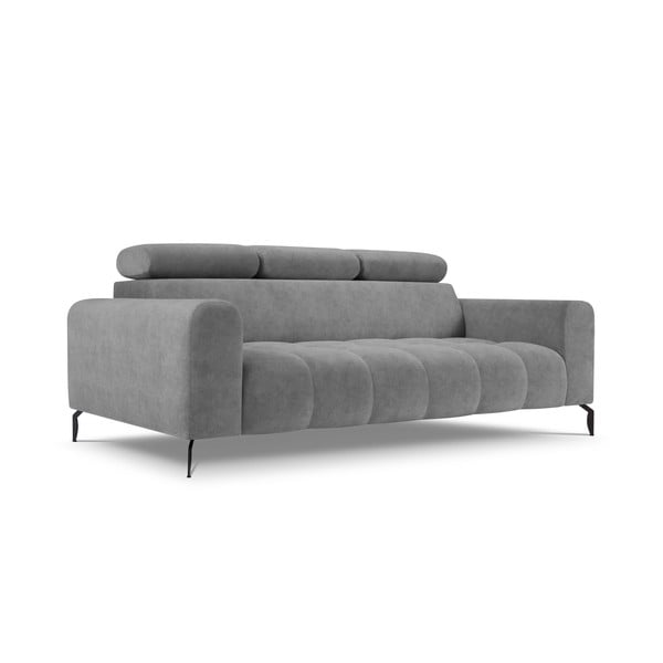 Pilka reguliuojama sofa su aksominiu paviršiumi Milo Casa Nico