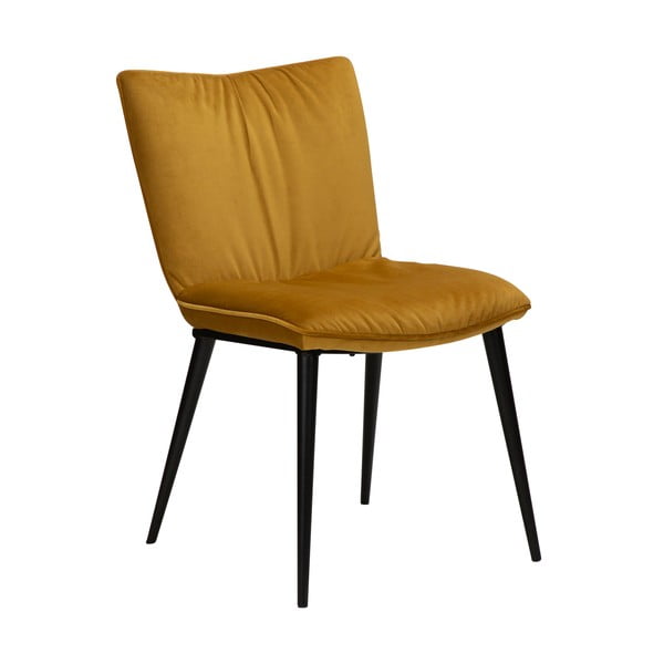 Geltonos spalvos valgomojo kėdė su aksominiu paviršiumi DAN-FORM Denmark Join