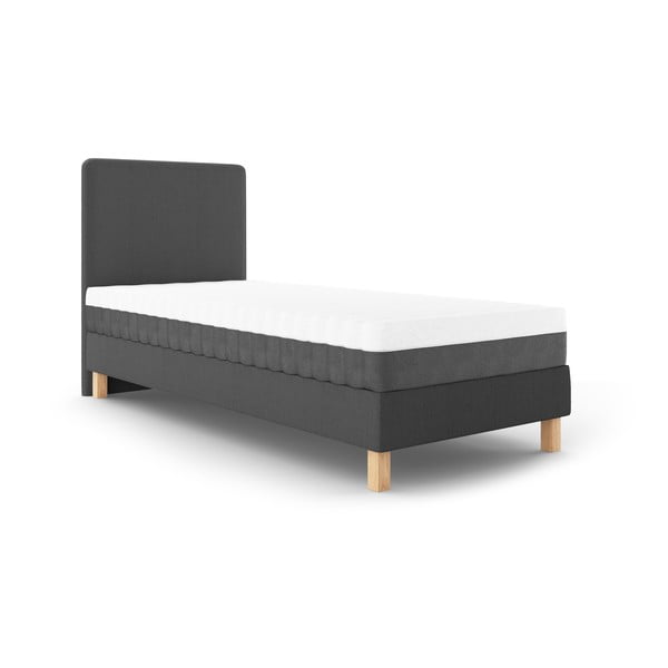 Tamsiai pilka viengulė lova Mazzini Beds Lotus, 90 x 200 cm