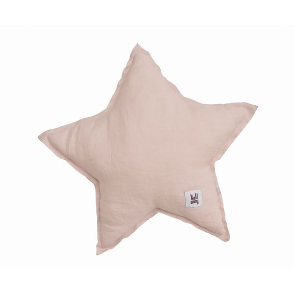 Rausva vaikiška lininė žvaigždės formos pagalvė BELLAMY Dusty Pink