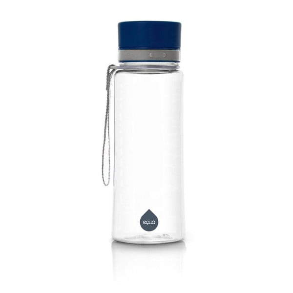 Plastikinis vandens butelis su mėlynu dangteliu Equa Plain, 600 ml