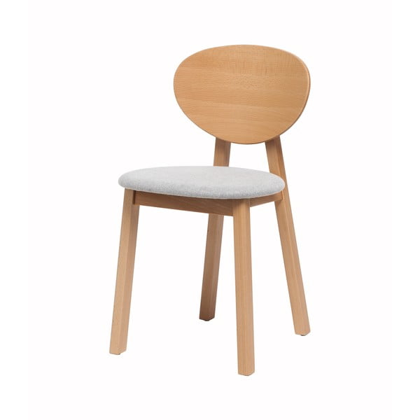 2 bukmedžio medienos valgomojo kėdžių su pilka sėdyne rinkinys Bonami Selection Milo