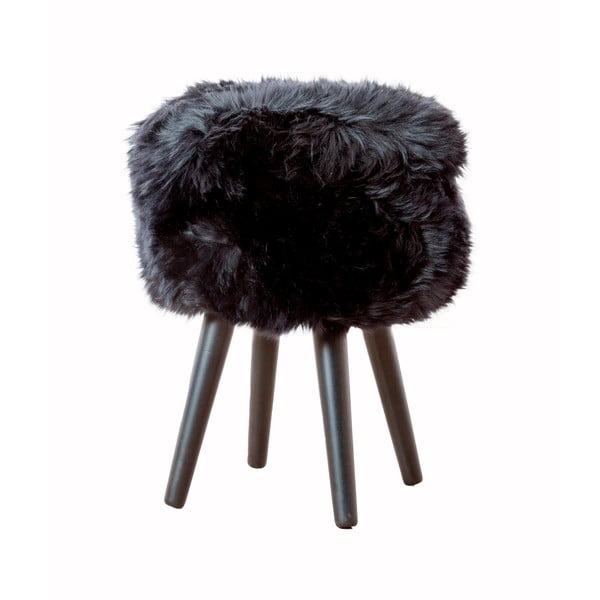 Kėdė su juoda avikailio sėdyne Native Natural Black, ⌀ 30 cm