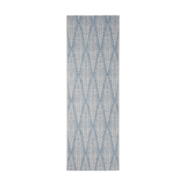 Pilkos ir mėlynos spalvos lauko kilimas NORTHRUGS Pella, 70 x 200 cm