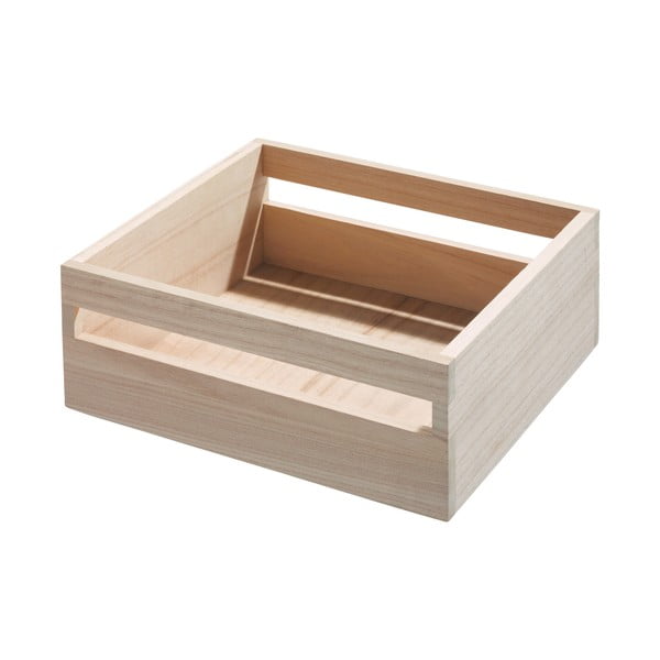 Dėžutė iš paulovnijos medienos iDesign Eco Handled, 25,4 x 25,4 cm
