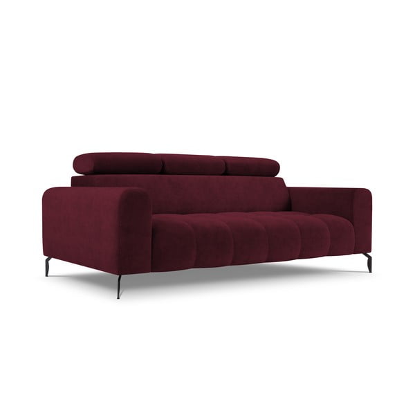 Tamsiai raudona atlošiama sofa su aksominiu paviršiumi Milo Casa Nico
