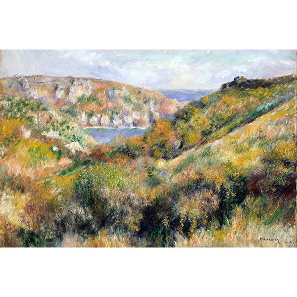 Auguste Renoir reprodukcija Hills around the Bay of Moulin Huet, Guernsey, 60 x 40 cm