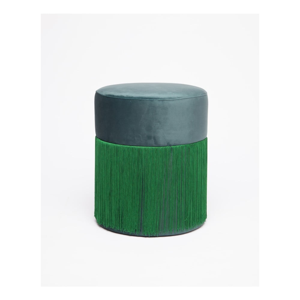 Žalias pufas su aksominiu užvalkalu "Velvet Atelier", ø 36 cm