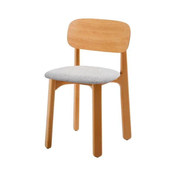 2 bukmedžio medienos valgomojo kėdžių su pilka sėdyne rinkinys Bonami Selection Miko