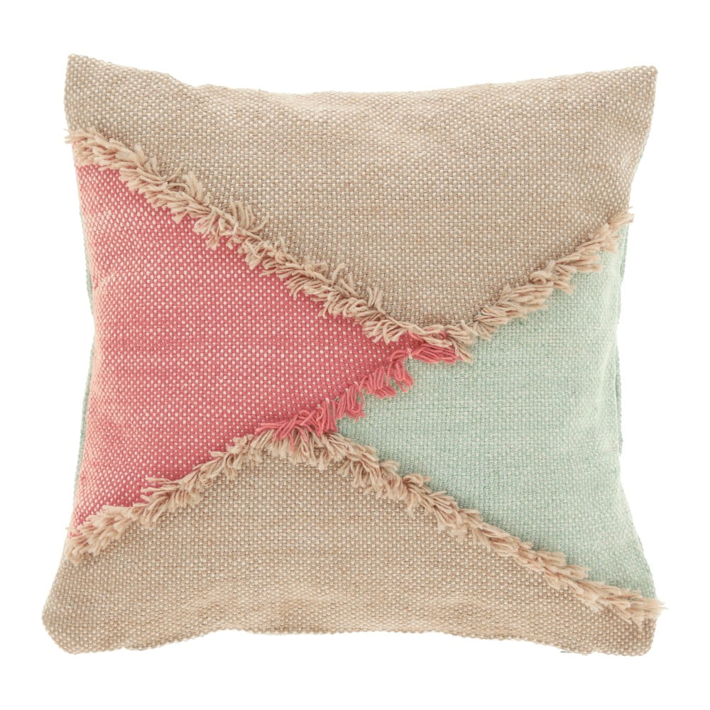 Rožinės-smėlio spalvos pagalvės užvalkalas iš perdirbto plastiko Kave Home Dalila, 45 x 45 cm