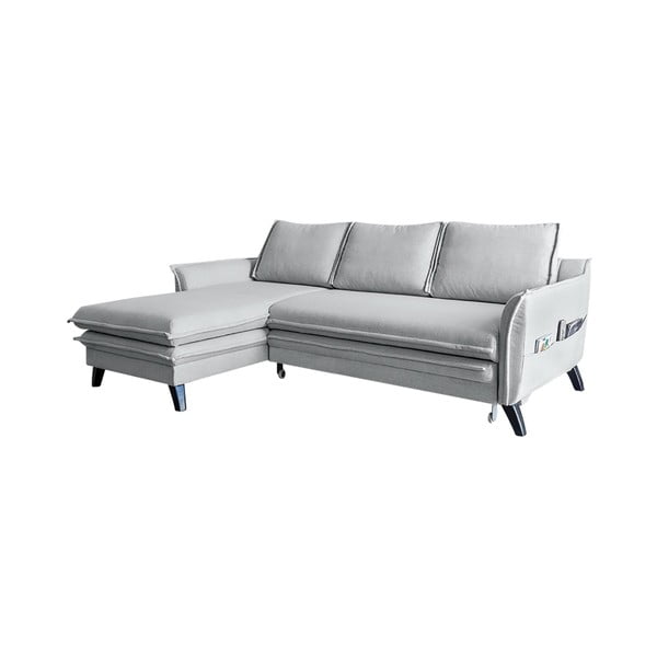 Šviesiai pilka sofa-lova Miuform Charming Charlie, kairysis kampas