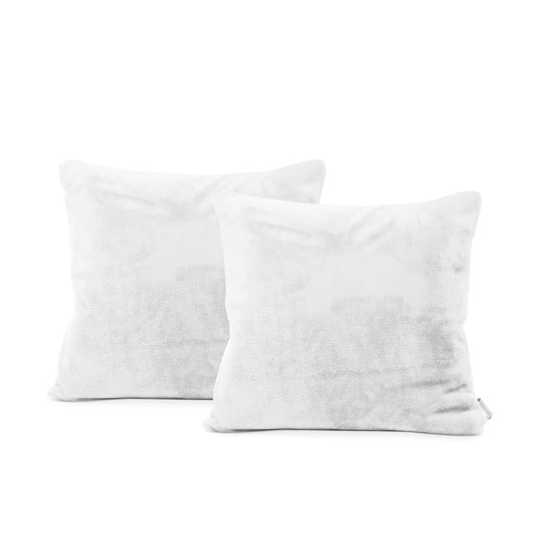 2 baltų pagalvėlių užvalkalų rinkinys DecoKing Mic, 45 x 45 cm