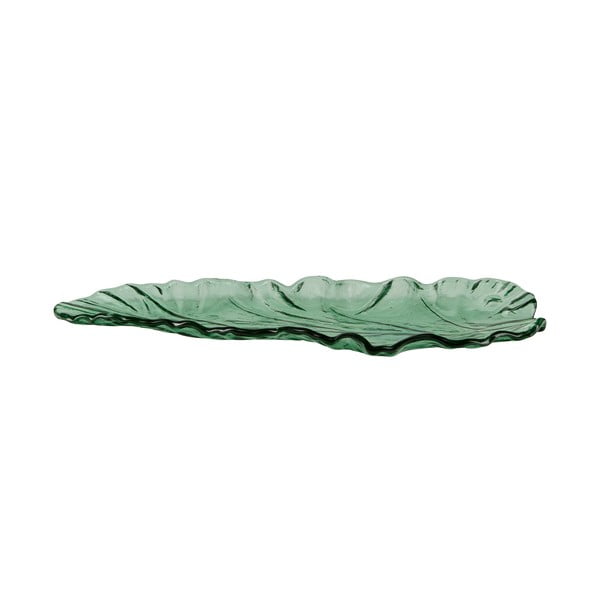 Žalios spalvos stiklinė serviravimo lėkš Bahne & CO, 30 x 12 cm