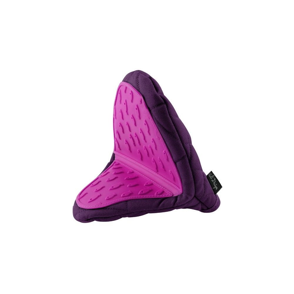 Violetinės spalvos medvilninis puodų laikiklis su silikonu "Vialli" dizainas