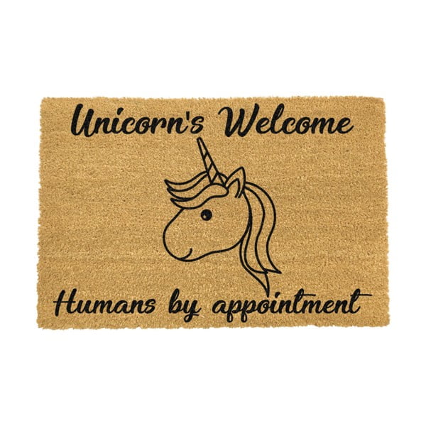 Natūralaus pluošto kilimėlis Artsy Doormats Unicorns Welcome, 40 x 60 cm